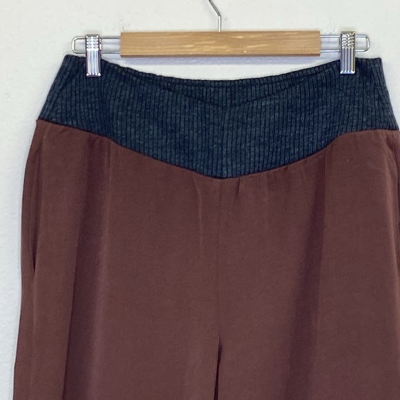 WeWoreWhat Low Rise Suiting Twill V Pant Ribbed Cacao Large NWT - Picture 4 of 15